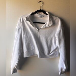 Gianni Bini White Quarter-Zip Women's Sweater